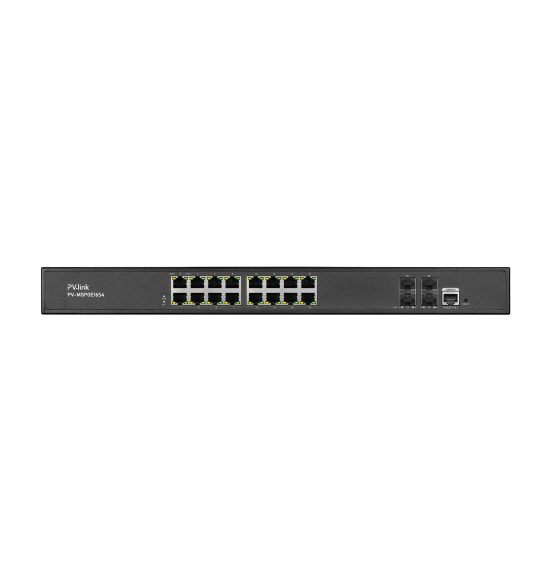 PV-MGPOE16S4 - L2+, 16xPoE 1 Гбит/с, 4xUplink SFP 1 Гбит/с, бюджет PoE 250 Вт, ver. 2126