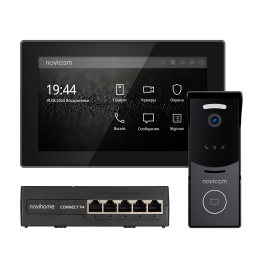 ACE 10 IP KIT BLACK - комплект из IP-видеодомофона, IP-вызывной панели и PoE-коммутатора, ver. 4649