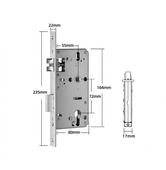 Врезной замок 5572 (235x22) - Врезной замок, ver. 4936