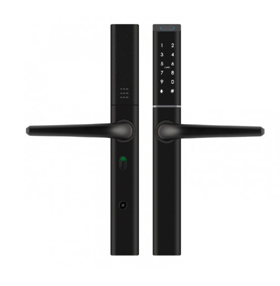 Комплект Smart Shape с врезной частью 60/85 (240x22) - Умный замок на узкопрофильные двери для домов, отелей и офисов, ver. 1012L+6085