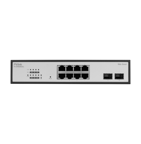 PV-GPOE08S2CL - Web-Smart, 8xPoE 1 Гбит/с, 2xUplink SFP 1 Гбит/с, бюджет PoE 120 Вт, ver. 2133