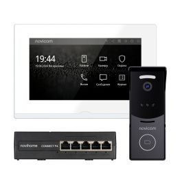IMPULSE 7 IP KIT WHITE - комплект из IP-видеодомофона, IP-вызывной панели и PoE-коммутатора, ver. 4645