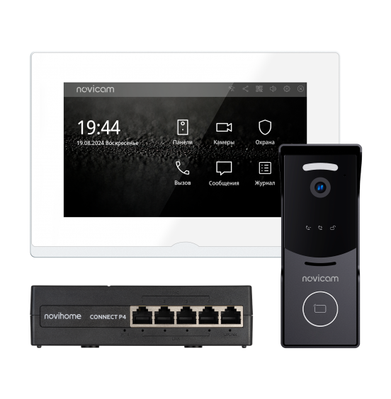 IMPULSE 7 IP KIT WHITE - комплект из IP-видеодомофона, IP-вызывной панели и PoE-коммутатора, ver. 4645 IMPULSE 7 IP KIT WHITE - комплект из IP-видеодомофона, IP-вызывной панели и PoE-коммутатора, ver. 4645