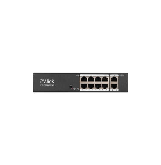 PV-POE08F2WD - 8xPoE 10/100 Мбит/c, 2xLAN 10/100 Мбит/c, бюджет PoE 120, 250 м, ver. 2123