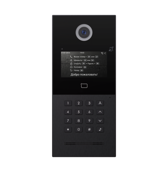 GATE 4F XRK IP BLACK - Многоабонентская IP вызывная панель с дисплеем и СКУД, ver. 4534