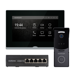 IMPULSE 7 IP KIT BLACK - комплект из IP-видеодомофона, IP-вызывной панели и PoE-коммутатора, ver. 4646