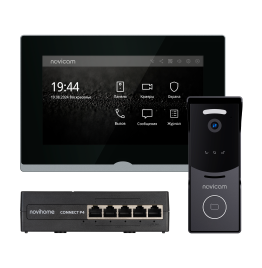 IMPULSE 7 IP KIT BLACK - комплект из IP-видеодомофона, IP-вызывной панели и PoE-коммутатора, ver. 4646