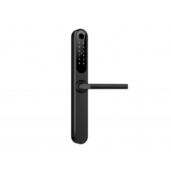 Комплект Smart Slim BLACK с врезной частью 35/85 (240x22) - узкий умный замок для отелей и офисов, ver. 4089