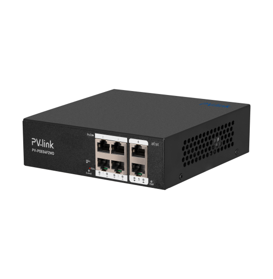 PV-POE04F2WD - 4xPoE 10/100 Мбит/c, 2xLAN 10/100 Мбит/c, бюджет PoE 65 Вт, 250 м, ver. 2122