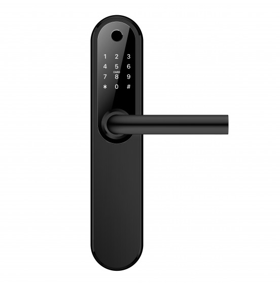 Комплект Smart Plus BLACK с врезной частью 55/72 (235x22) - умный замок для отелей и офисов, ver. 4965